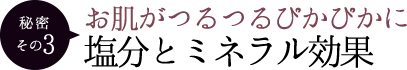 秘密その3 お肌がつるつるぴかぴかに塩分とミネラル効果